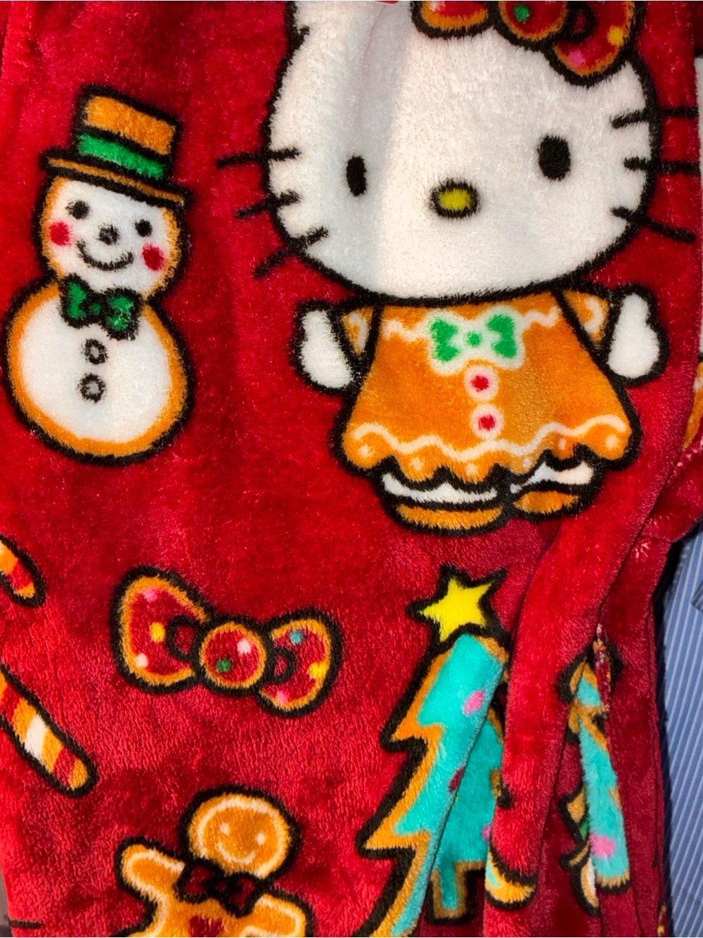 Hello Kitty Gingerbread plush holiday throw blanket